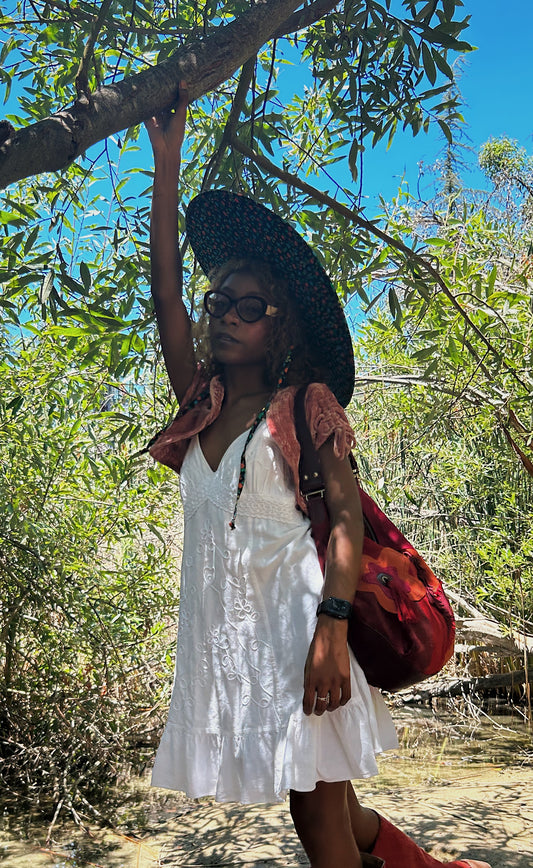 90s white summer dress S