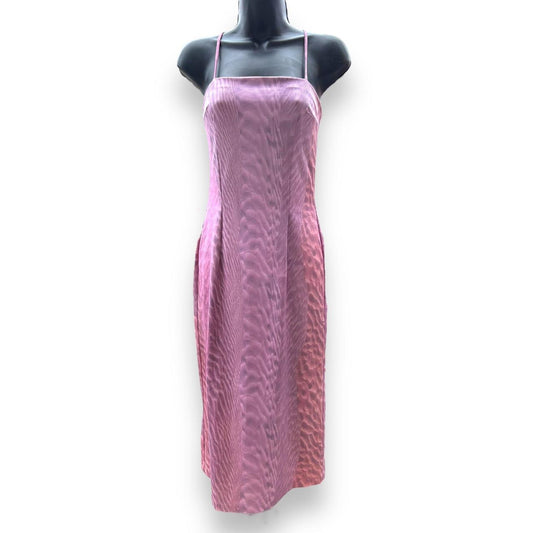 90s vintage purple psychedelic print midi dress S