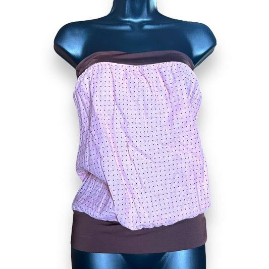y2k pink and chocolate brown tube top s/m
