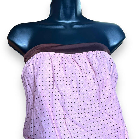 y2k pink and chocolate brown tube top s/m