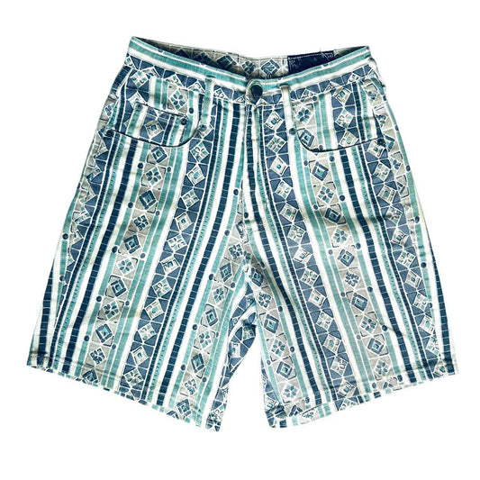 90s patterned striped shorts S