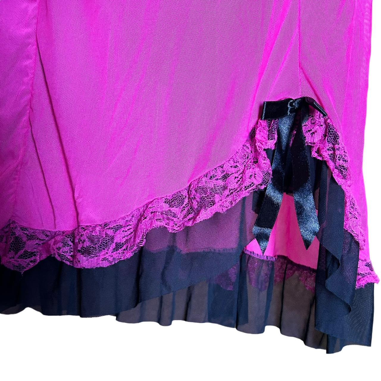 y2k hot pink lingerie chemise top 1X