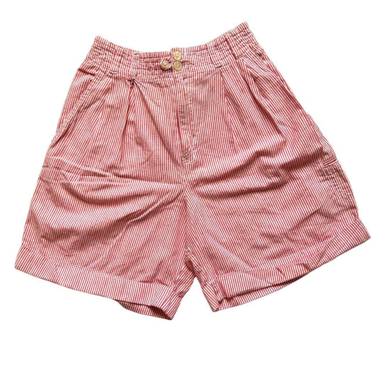 80s vintage red pinstripe shorts S