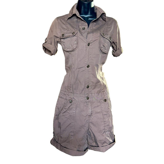 y2k brown cargo romper S