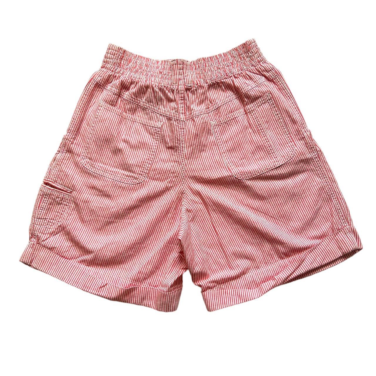 80s vintage red pinstripe shorts S