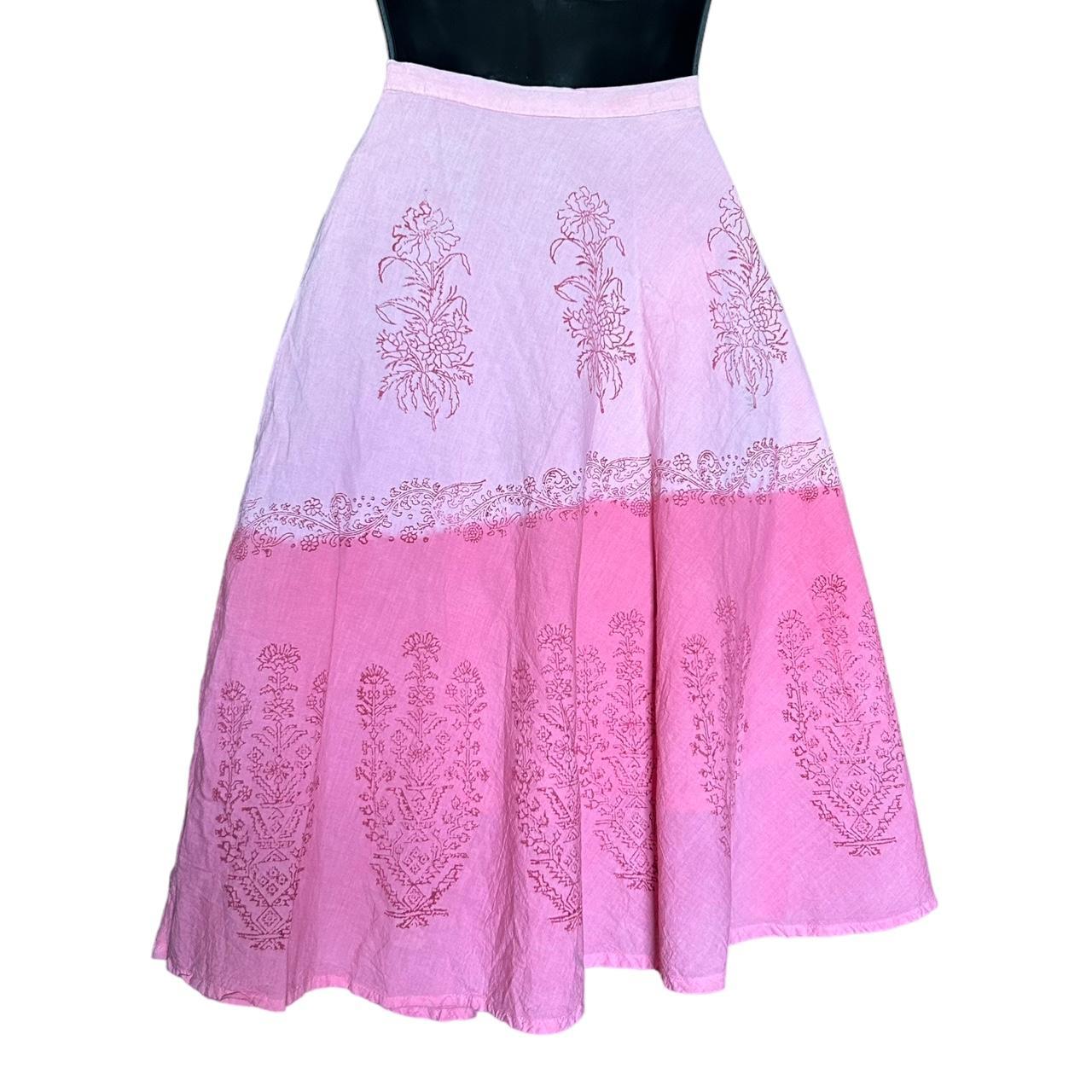 90s pink ombré deadstock midi skirt S