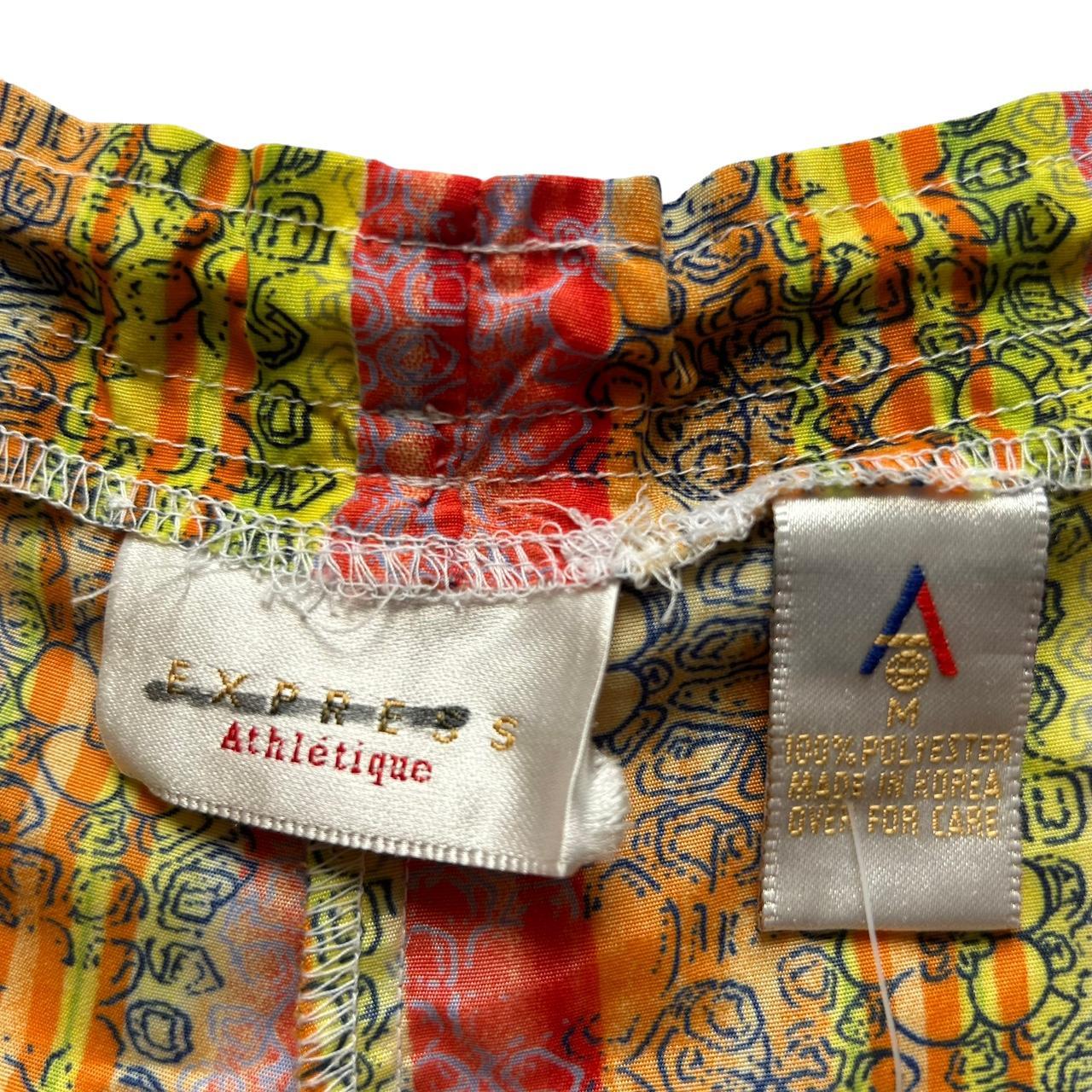 90s floral striped summer shorts M / L