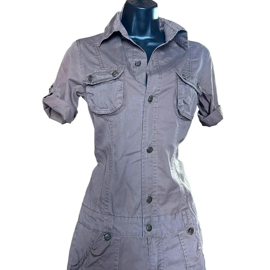 y2k brown cargo romper S