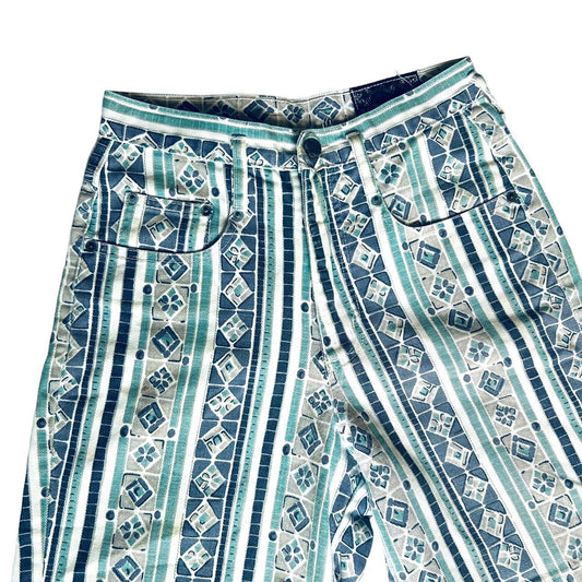 90s patterned striped shorts S