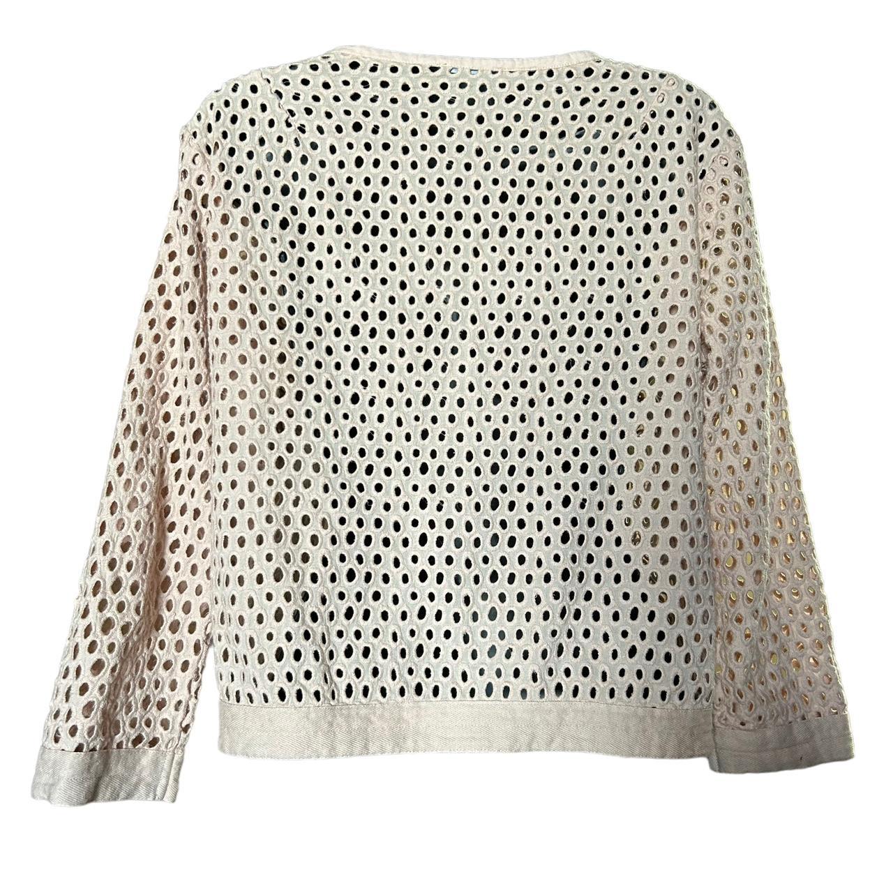 90s nude eyelet cardigan L