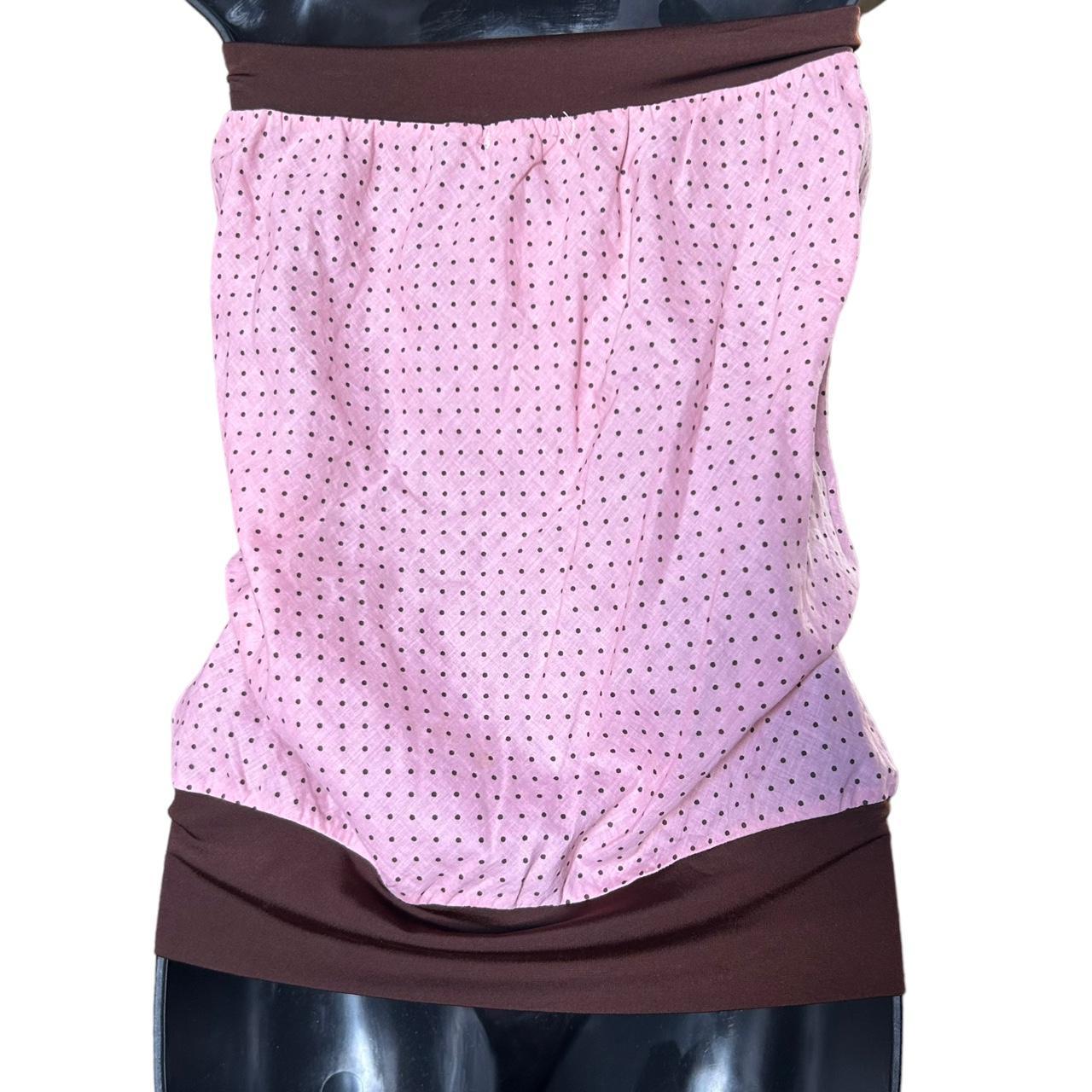 y2k pink and chocolate brown tube top s/m