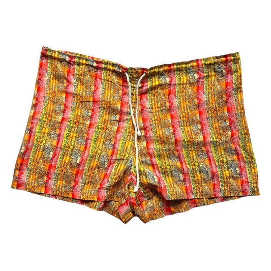 90s floral striped summer shorts M / L