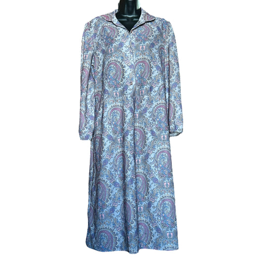 70s grey paisley midi dress 22