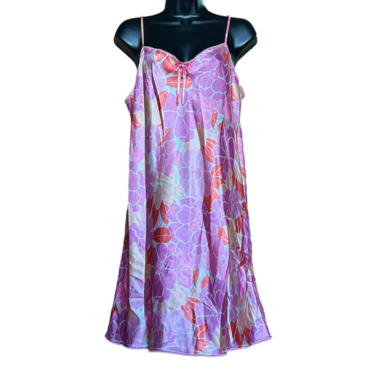 y2k groovy floral print slip XL