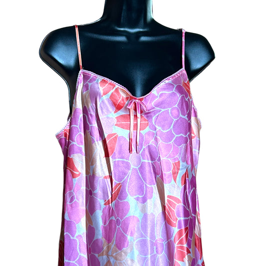 y2k groovy floral print slip XL