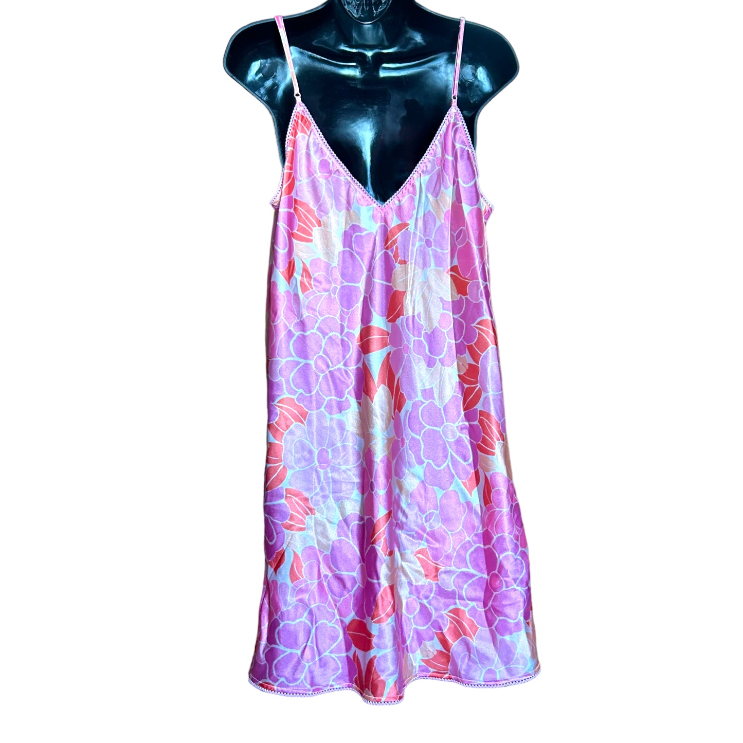 y2k groovy floral print slip XL