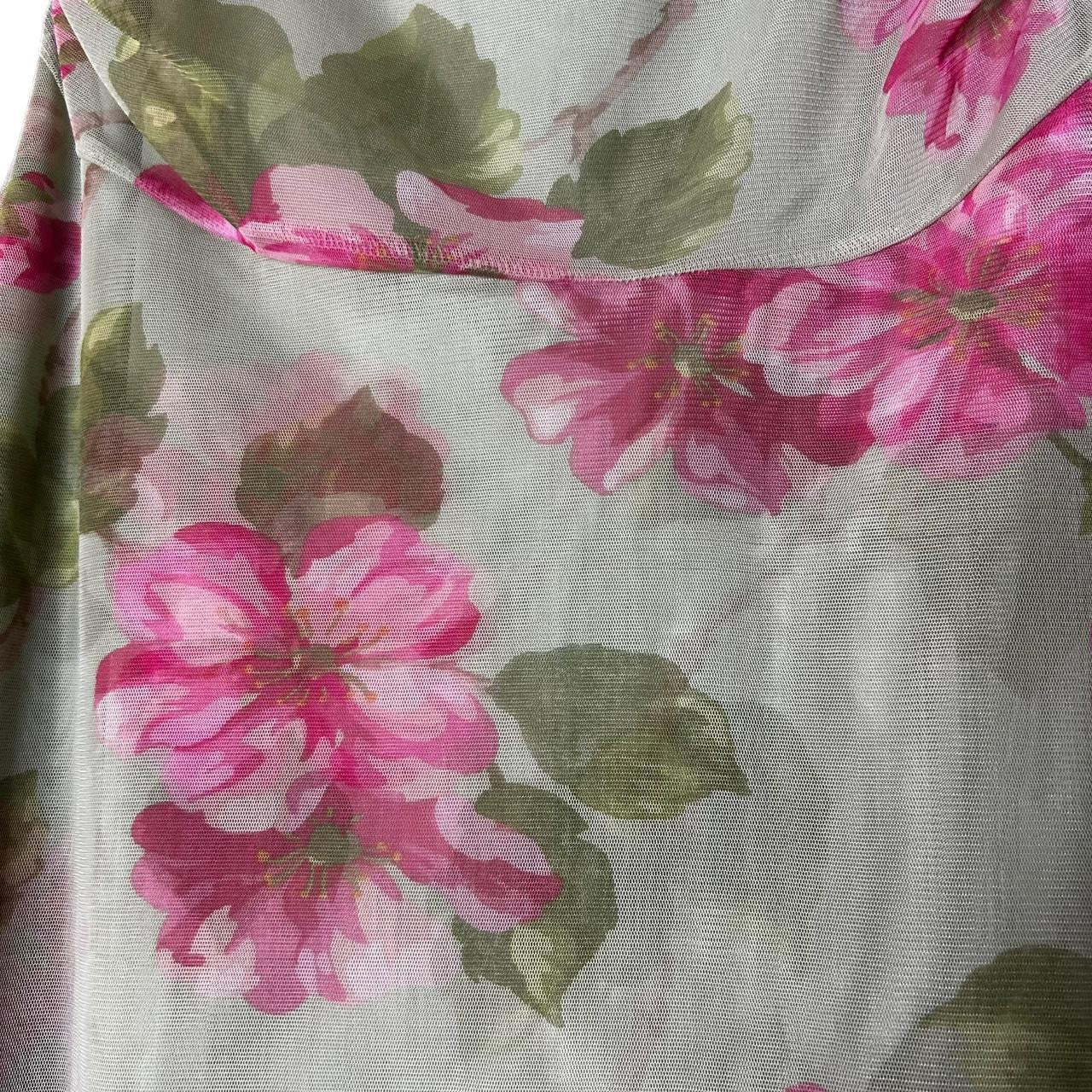 y2k deadstock floral mesh layered skirt M