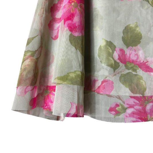 y2k deadstock floral mesh layered skirt M
