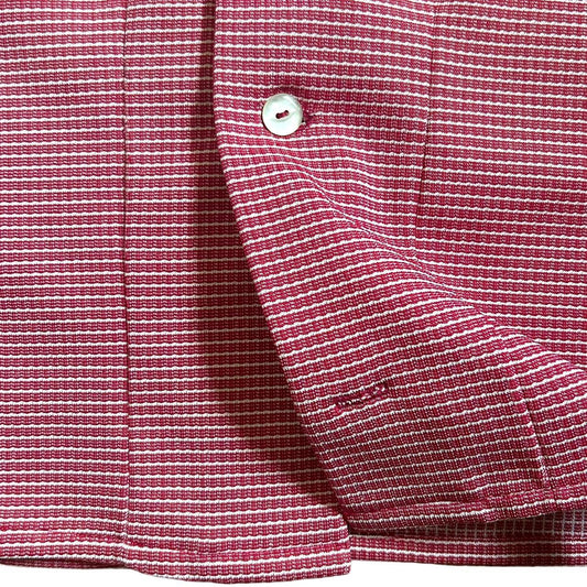 80s gingham plaid blouse M/L