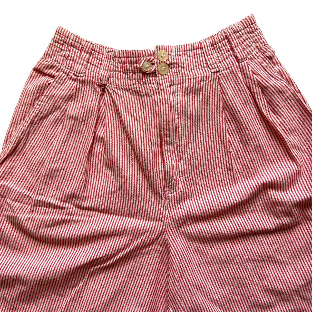 80s vintage red pinstripe shorts S